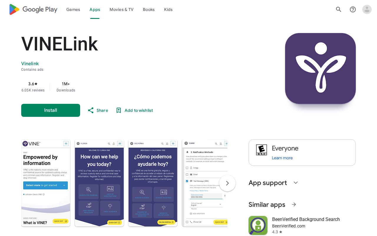 New Britain VINE inmate release notification channels in the VINELink app